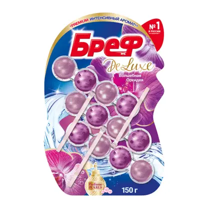 Туалетный блок Бреф Делюкс Волшебная орхидея 3шт*50г