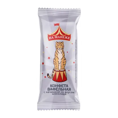 Конфеты На Манеже вафельные с шоколадным вкусом глазированные