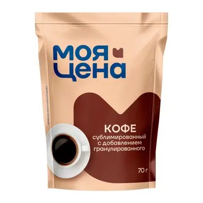 Кофе сублимированный с добавлением гранулированного Моя Цена 70г