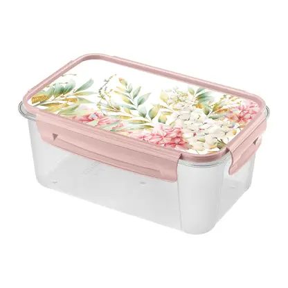 Контейнер для пищевых продуктов Бытпласт с декором Глициния 1.1л в ассортименте