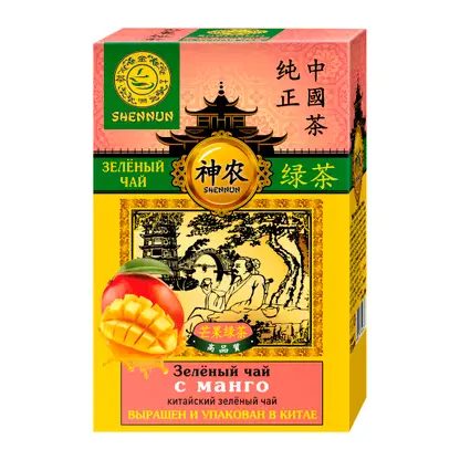Зеленый чай крупнолистовой с манго Shennun 100г