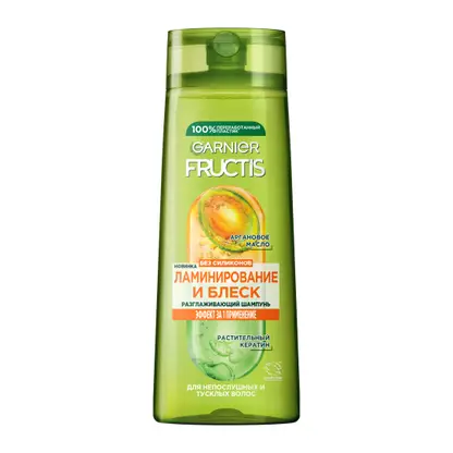 Шампунь для волос Ламинирование и блеск Garnier Fructis 400мл