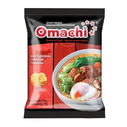 Лапша быстрого приготовления со вкусом говядины Omachi 79г