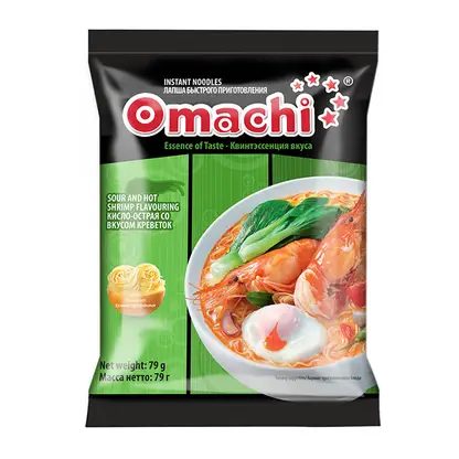 Лапша быстрого приготовления со вкусом кисло-острой креветки Omachi 79г