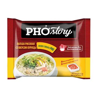 Лапша рисовая быстрого приготовления Pho Story со вкусом курицы Chin-Su 67г