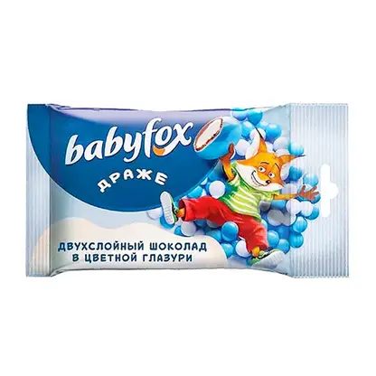 Драже двухслойное шоколадное в цветной оболочке Babyfox 45г