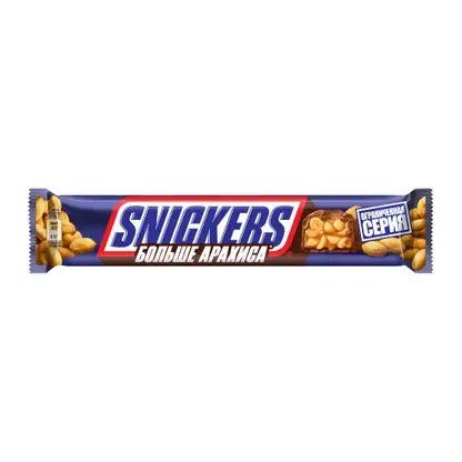 Шоколадный батончик Больше арахиса Snickers 87г