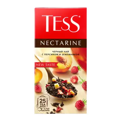 Черный чай с персиком и земляникой Tess Nectarine 25пак 37.5г