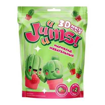 Мармелад жевательный со вкусом кактуса и клубники Juuums 70г