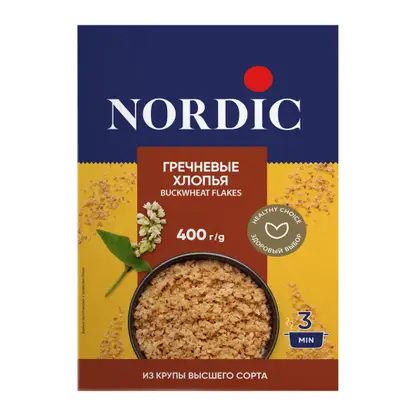 Хлопья гречневые Nordic 400г