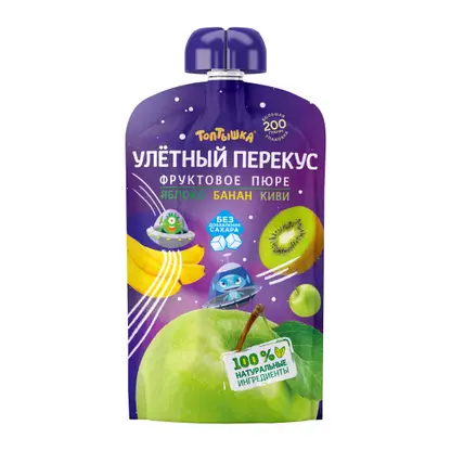 Пюре Яблоко-киви-банан Улетный Перекус 200г