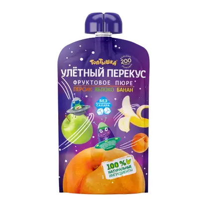 Пюре Персик-яблоко-банан Улетный Перекус 200г