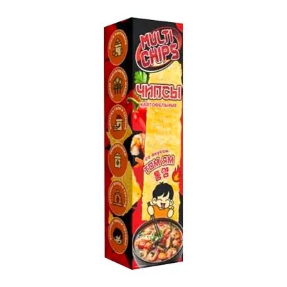 Чипсы со вкусом том ям Multichips 100г