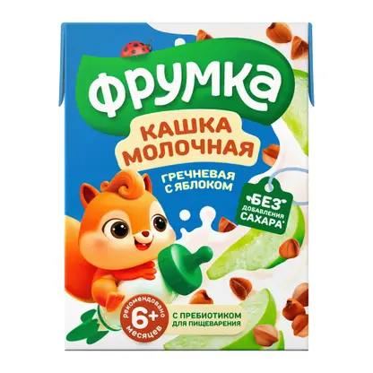 Каша молочная гречневая с яблоком с 6 месяцев Фрумка 200мл