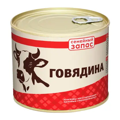 Тушенка с говядиной Семейный Запас 525г
