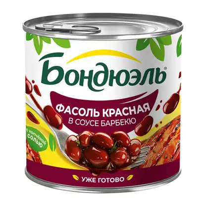 Фасоль красная в томатном соусе Барбекю Бондюэль 400г