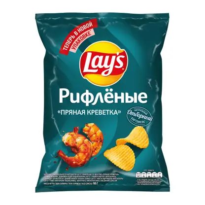 Чипсы рифленые со вкусом пряная креветка Lays 105г