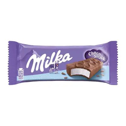 Пирожное бисквитное с кремом и цельным молоком в молочном шоколаде Milka 27г