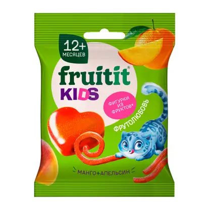 Пастилки Фрутолюбовь манго-апельсин с 12 месяцев Fruit it Kids 15г