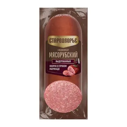 Сервелат Мясорубский варёно-копчёный выдержанный Стародворье 300г
