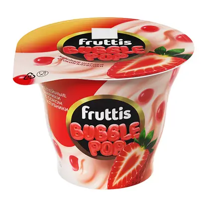 Йогурт со вкусом клубники и желейными шариками Fruttis 4.4% 180г