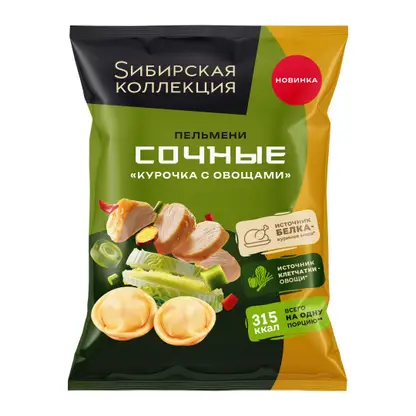 Пельмени Сочные Курочка с овощами Sибирская Коллекция 700г