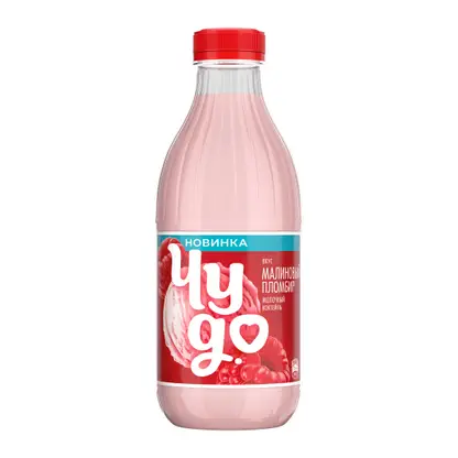Молочный коктейль со вкусом малиновый пломбир Чудо 2% 950г