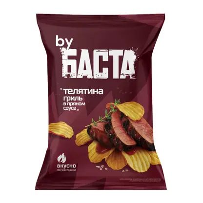 Чипсы рифлёные телятина гриль и пряный соус By Баста 120г