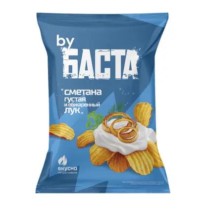 Чипсы рифлёные сметана и лук By Баста 120г