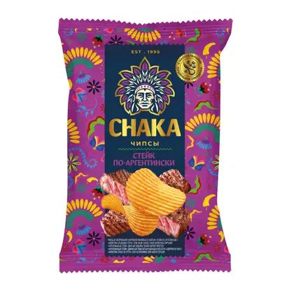 Чипсы рифлёные стейк по-аргентински Chaka 60г