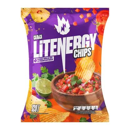 Чипсы рифленые Сальса Lit Energy 120г