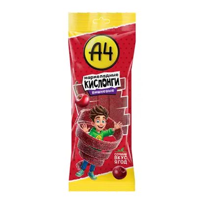 Мармелад жевательный Кислонги со вкусом вишни А4 100г