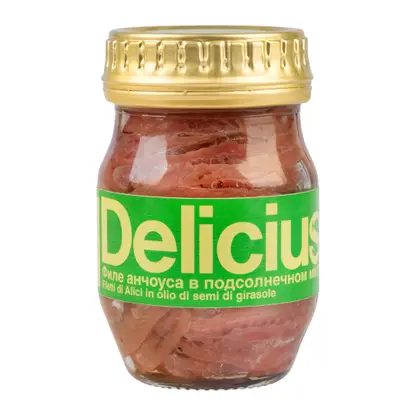 Филе анчоуса в масле Delicius 90г